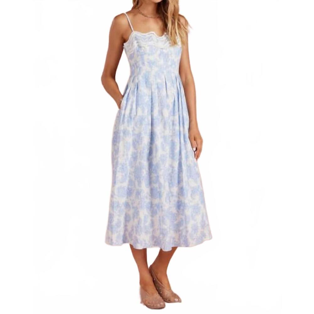 NEW SAGE & CLARE lillie floral crochet lace midi dress in botanical garden
